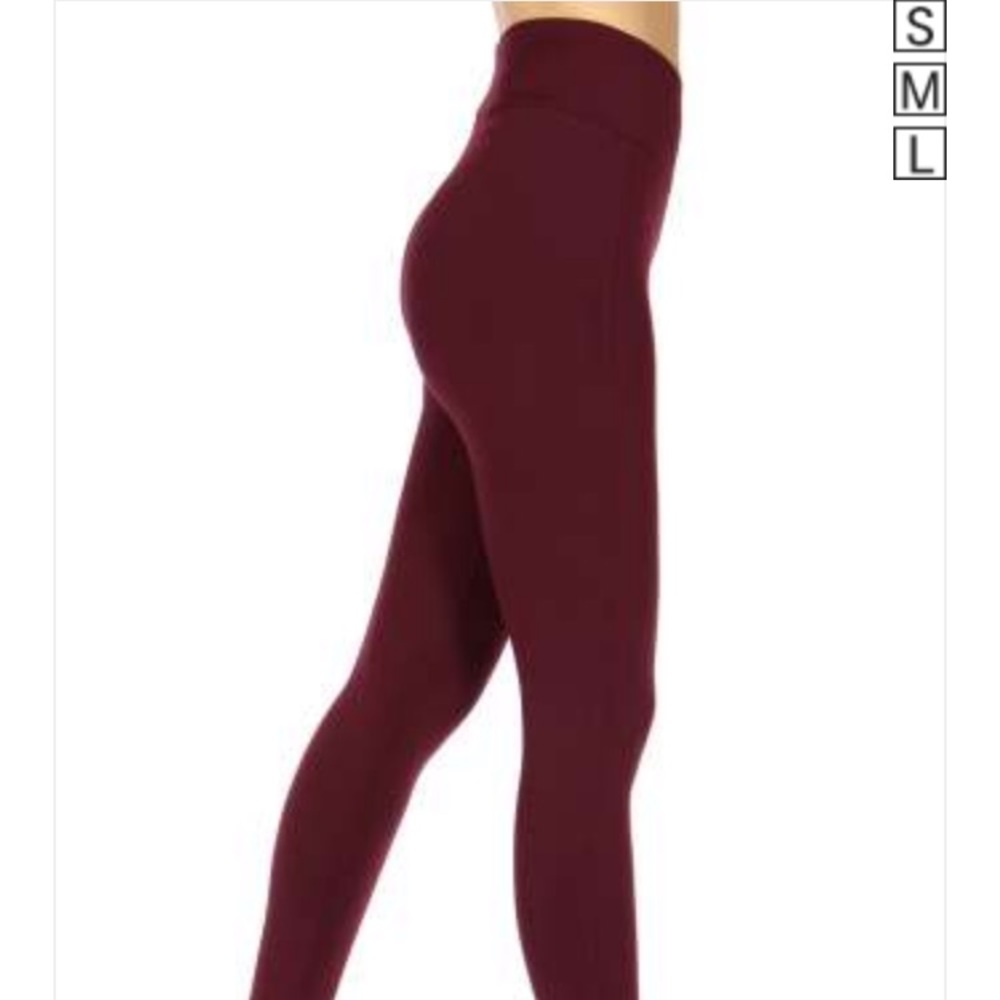 Double waist tights leggings burgundy
